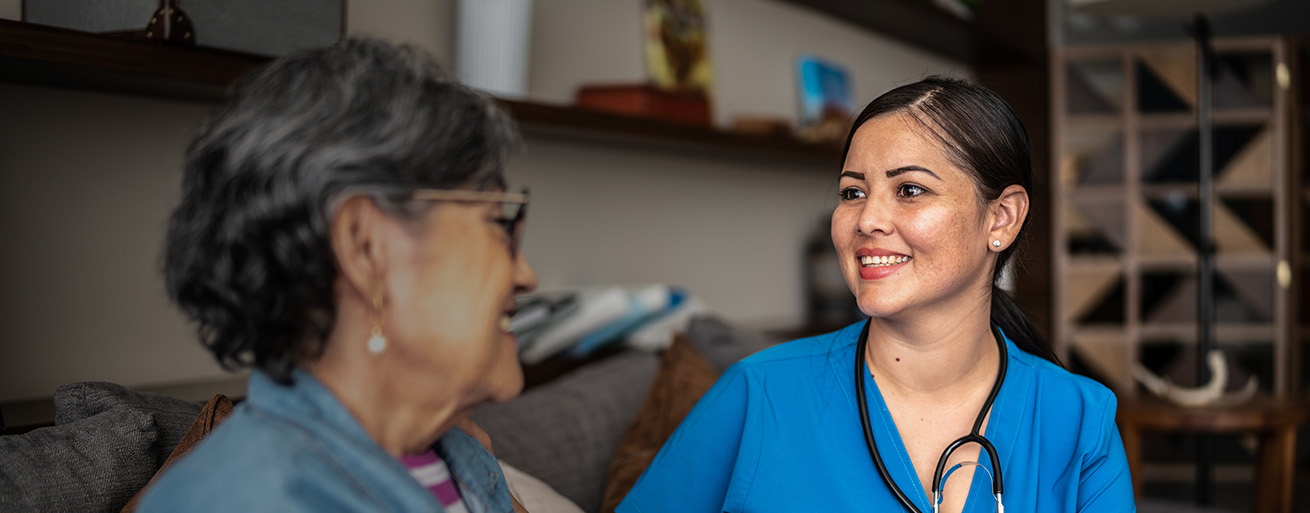 Native American nurse with patient